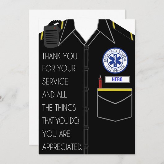 Carte de remerciements EMT (Devant / Derrière)