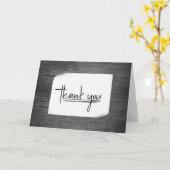 Carte de remerciements en bois d'écorce gris rusti (Fleur jaune)