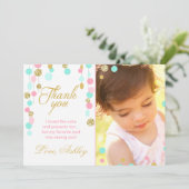 Carte de remerciements en bon état rose (Debout devant)