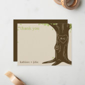 Carte de remerciements en chêne (Devant/Arrière en situation)