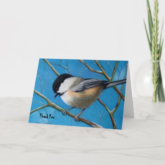 CARTE DE REMERCIEMENTS EN CHICKADEE (Devant)