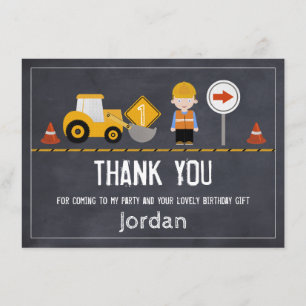 Carte de remerciements en construction de tableau