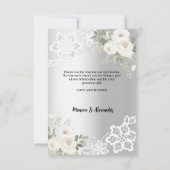 Carte de remerciements en dentelle blanche argenté (Dos)