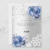 carte de remerciements en dentelle bleu argenté ba (Dos)