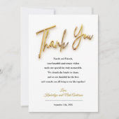 Carte de remerciements en design de texte Gold 3d (Devant)