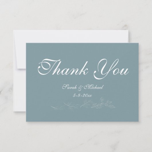 Carte de remerciements en feuille bleu clair (Devant)