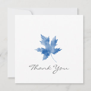 Carte de remerciements en feuille d'érable à l'aqu