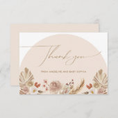 Carte de remerciements en herbe simple en arc de B (Devant / Derrière)