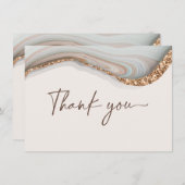 Carte de remerciements en marbre de pierre Agate (Devant / Derrière)