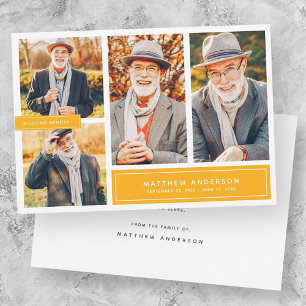 Carte De Remerciements En Mémoire Amoureuse Couleur moderne Quatre photos