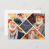 Carte De Remerciements En Mémoire Amoureuse Croix moderne Multiphoto (Devant / Derrière)