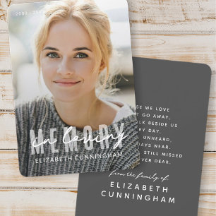 Carte De Remerciements En Mémoire Amoureuse Moderne Simple Photo Élégante