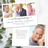 Carte De Remerciements En Mémoire Amoureuse Script Photo Sympathie funéra