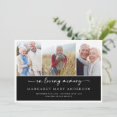 Carte De Remerciements En Mémoire d'amour Noir 3 Photo Sympathie funérair (Debout devant)