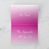 Carte de remerciements En Rose (Intérieur)