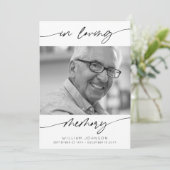 Carte De Remerciements En souvenir affectueux Photo de deuil moderne écri (Debout devant)