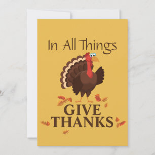 Carte De Remerciements En Toutes Choses Remercient La Turquie Thanksgivin