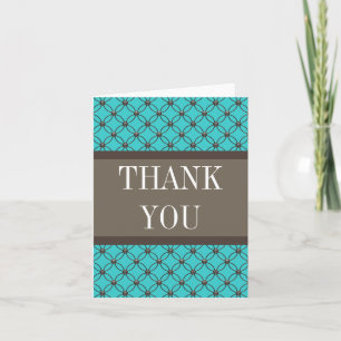 Carte de remerciements en treillis Aqua Fancy