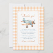 Carte De Remerciements en vichy heure Avion Avion premier anniversaire (Devant)