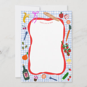 Carte De Remerciements en vichy Pique-nique Moderne Cute Fête des mariées