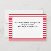 Carte de remerciements encadrée rouge/blanc (Dos)