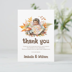Carte De Remerciements Enchanted Fairy Fall Automne Baby shower boisé