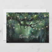 Carte De Remerciements Enchanted Forest Emerald Floral Fairy Sweet 16 (Devant)