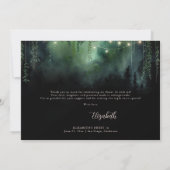 Carte De Remerciements Enchanted Forest Emerald Floral Fairy Sweet 16 (Dos)