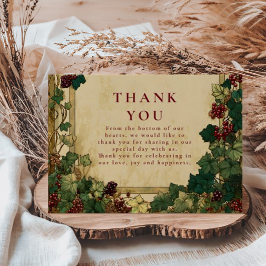 Carte De Remerciements Enchanted Ivy Greenery Mariage