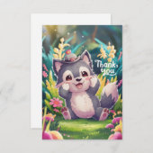 Carte De Remerciements Enchanted Pastel Wolf (Devant / Derrière)