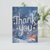 Carte De Remerciements Enchantée Grateful Beau Joyeux Vacances (Debout devant)