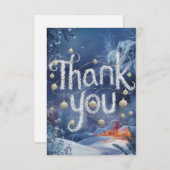 Carte De Remerciements Enchantée Grateful Beau Joyeux Vacances (Devant / Derrière)