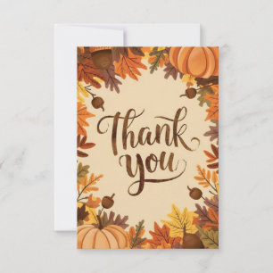 Carte De Remerciements Enchantée Mignonne automne