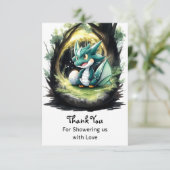 Carte De Remerciements Enchanter le Baby shower Dragon (Debout devant)