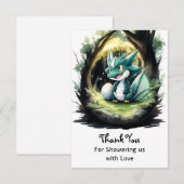Carte De Remerciements Enchanter le Baby shower Dragon (Devant / Derrière)