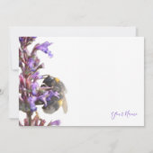 Carte de remerciements enchanteur avec bourdon de  (Dos)