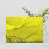 Carte De Remerciements Encre d'alcool jaune gras Liquide Abstrait (Debout devant)