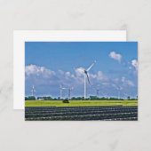 Carte De Remerciements Énergie alternative - Soleil et Vent (Devant / Derrière)