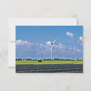 Carte De Remerciements Énergie alternative - Soleil et Vent