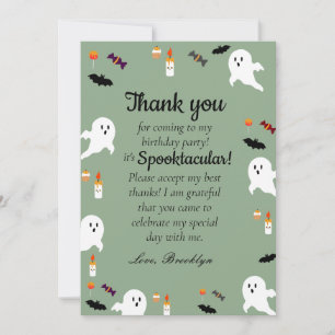 Carte De Remerciements Enfants citrouille effrayante halloween 1er annive