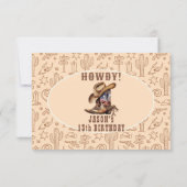 Carte De Remerciements Enfants d'anniversaire de cowboy Wild West (Dos)