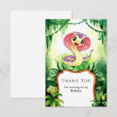 Carte De Remerciements Enfants Forêt Serpent Anniversaire (Devant / Derrière)