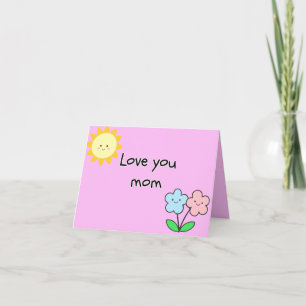 Carte De Remerciements Enfants "Je t'aime maman" Jolie fête des mères/ann