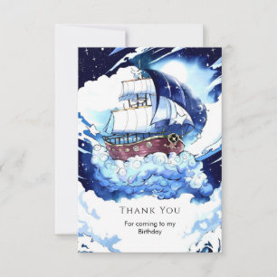 Carte De Remerciements Enfants Magique Mer Pirate Anniversaire