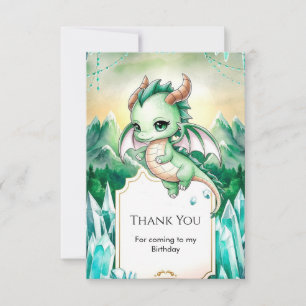 Carte De Remerciements Enfants mythiques Dragon Anniversaire