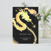 Carte De Remerciements Enfants Whimsical Dragon Anniversaire (Debout devant)