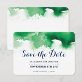 Carte De Remerciements ENREGISTRER LA DATE MITZVAH moderne étoile couleur (Devant / Derrière)