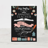 Carte de remerciements enseignant Extraordinaire d (Devant)