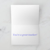 Carte De Remerciements Enseignant Merci, Chouette de l'enseignant, Stripe (Intérieur)