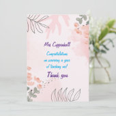 Carte De Remerciements Enseignant Merci. Nom de l'enseignant et de l'enfa (Debout devant)